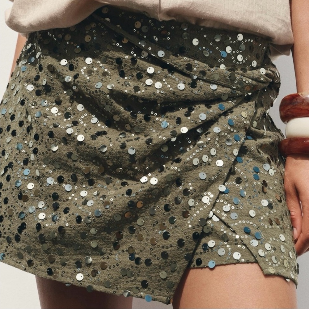 Zara Knotted Sequin Skort